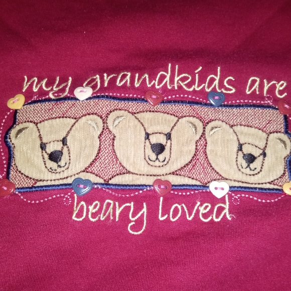 M & C Sportswear Women's Sweater Sweatshirt Size Large Color Red Blue Christmas - Picture 2 of 4